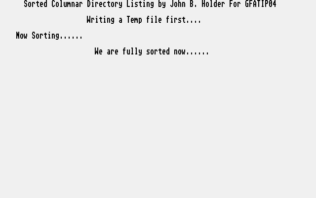 Sorted Columnar Directory Listing — screenshot 1